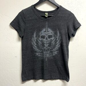 Alternative Apparel Graphic Screen Tee Shirt Skull Machine Shop Size M